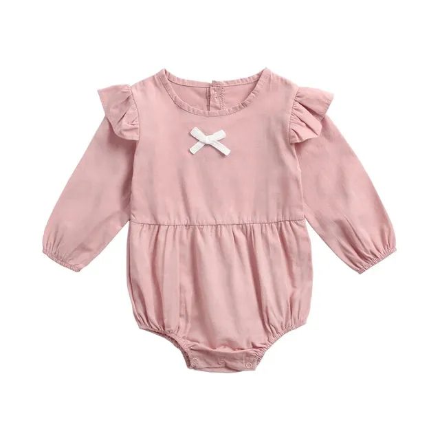 Baby Girl Bodysuits Long Sleeve Cotton Baby Clothes Flowers Plaid Cute