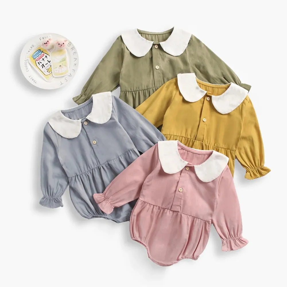 Baby Girl Bodysuits Long Sleeve Cotton Baby Clothes Flowers Plaid Cute
