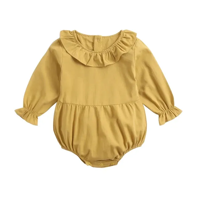 Baby Girl Bodysuits Long Sleeve Cotton Baby Clothes Flowers Plaid Cute
