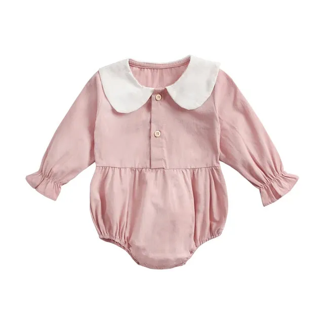 Baby Girl Bodysuits Long Sleeve Cotton Baby Clothes Flowers Plaid Cute