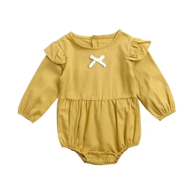 Baby Girl Bodysuits Long Sleeve Cotton Baby Clothes Flowers Plaid Cute