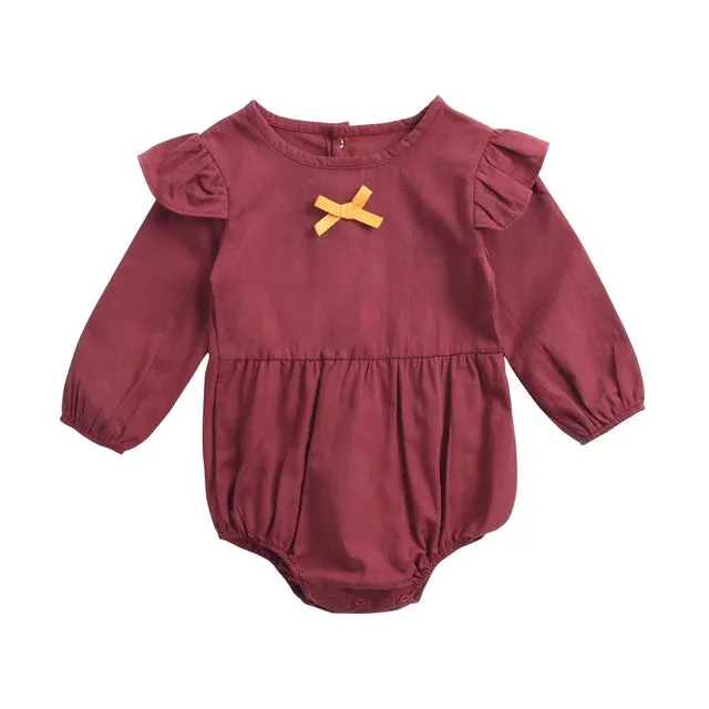 Baby Girl Bodysuits Long Sleeve Cotton Baby Clothes Flowers Plaid Cute