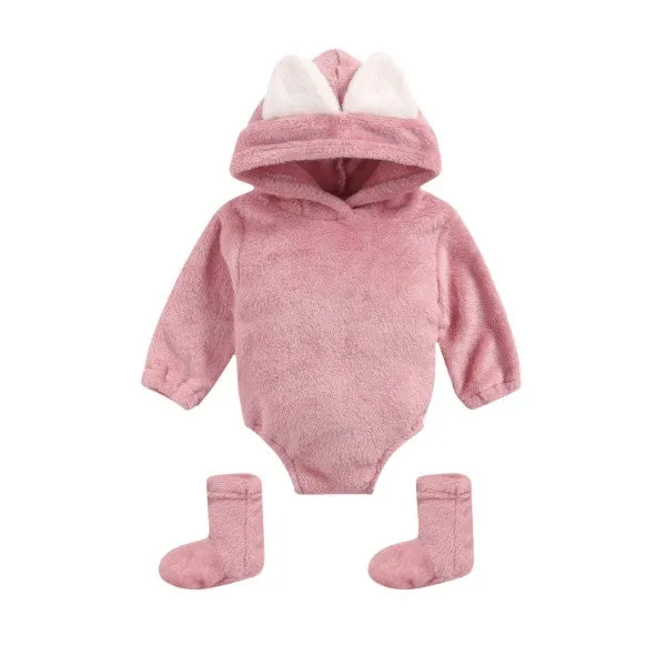 Baby Girl Cat Ears Bow Romper Costume Outfit-154