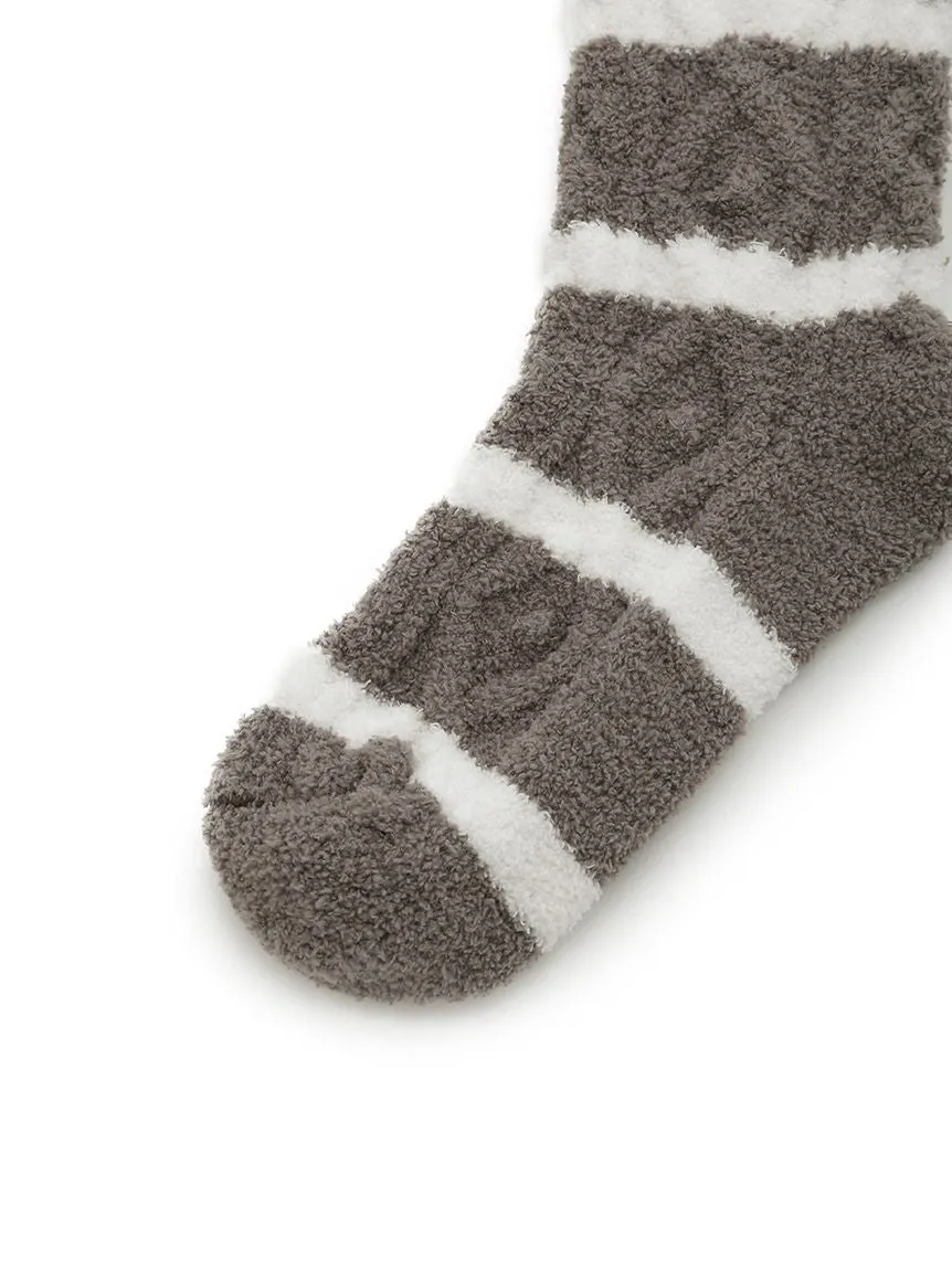 Baby Moco Aran Border Fuzzy Socks