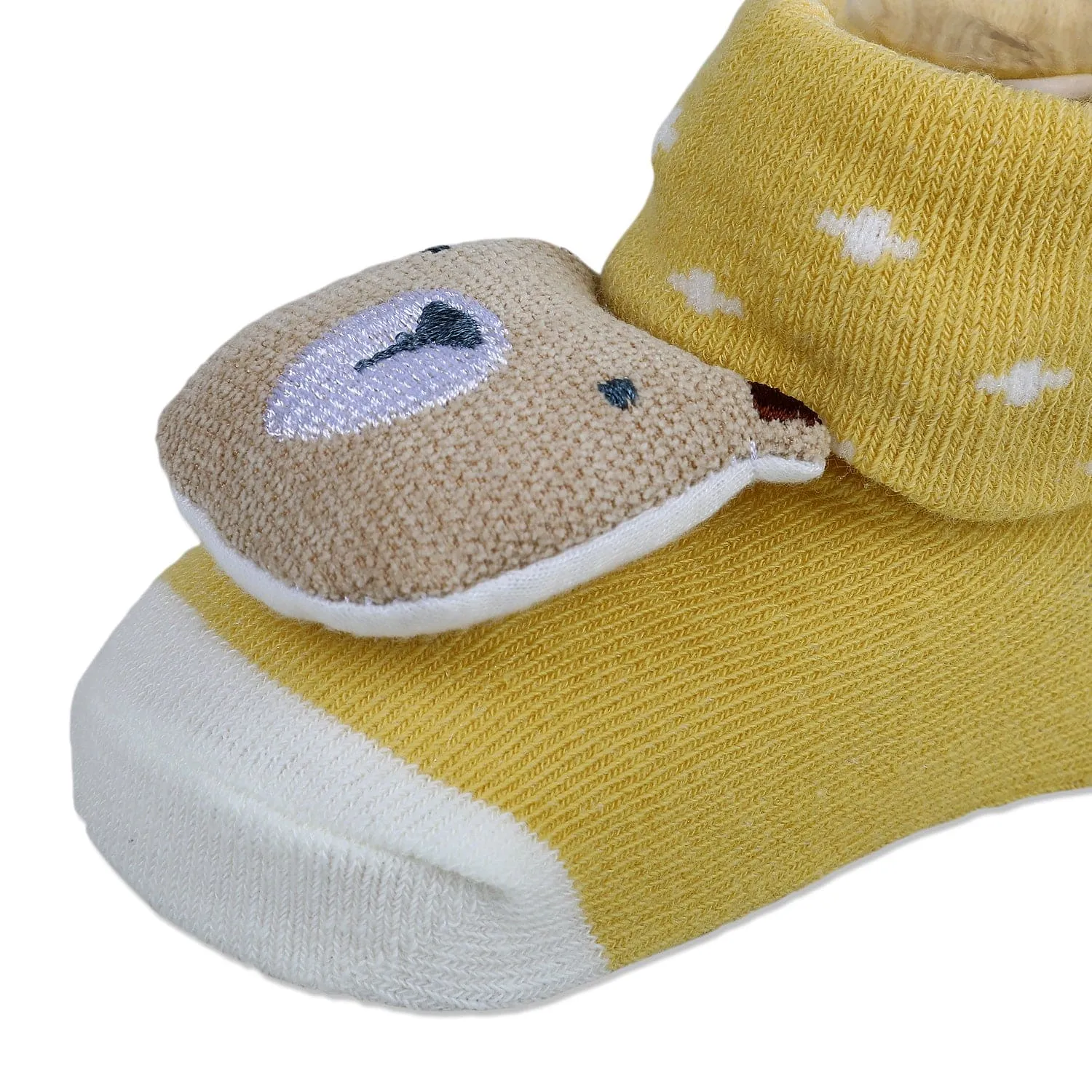 Baby Moo My Pet Cotton Anti-Skid 3D Socks - Yellow