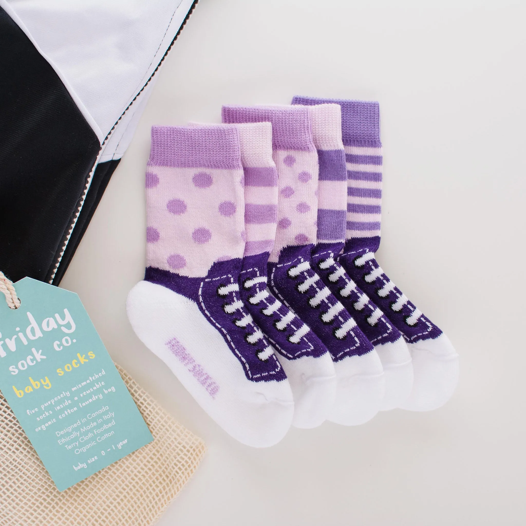 Baby Purple & Lilac Sneaker Socks