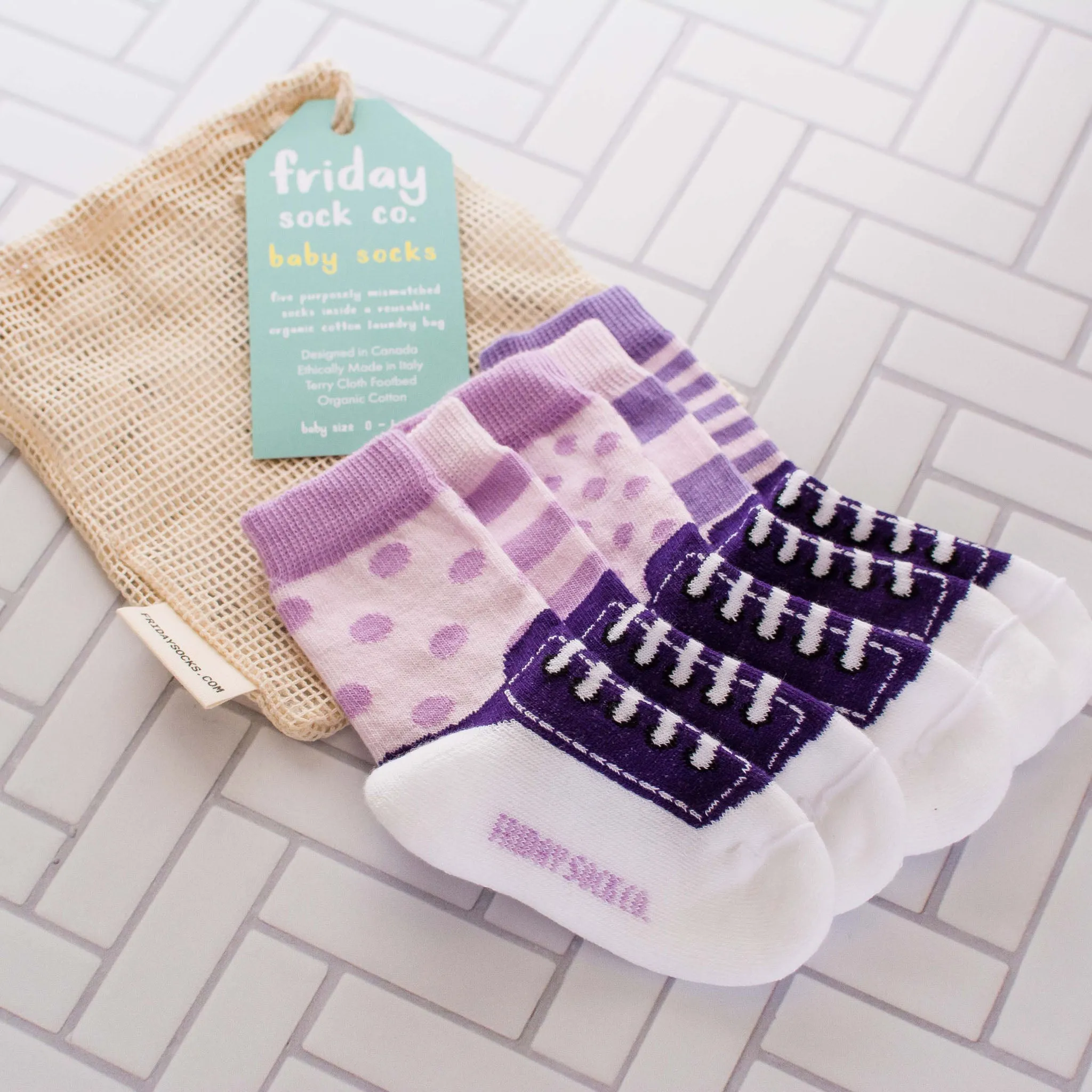 Baby Purple & Lilac Sneaker Socks