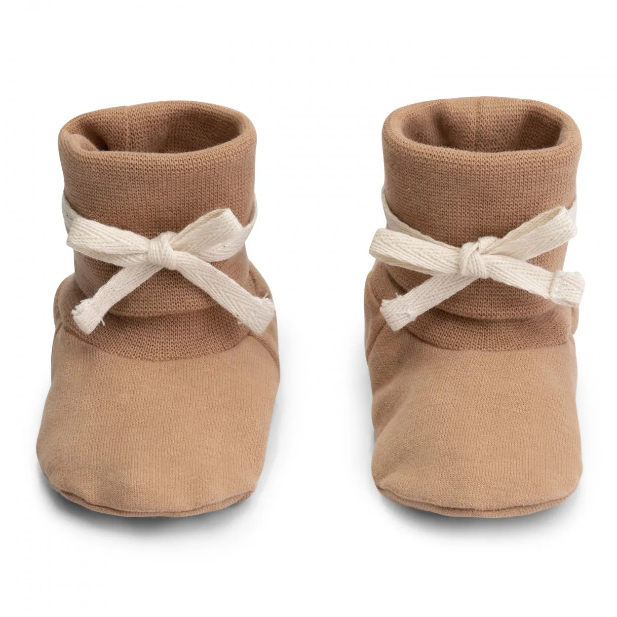 Baby Ribbed Booties | Biscuit