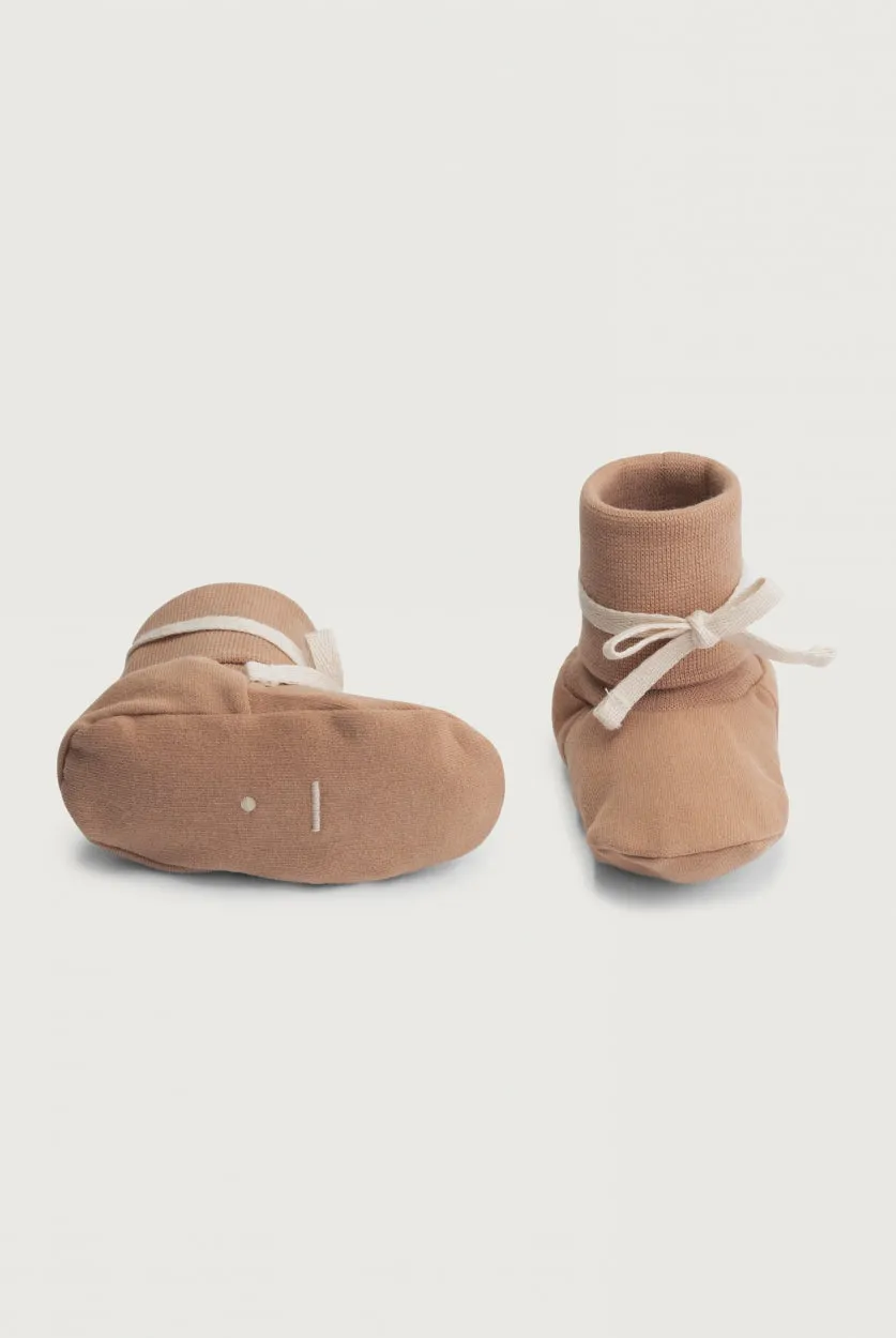 Baby Ribbed Booties | Biscuit