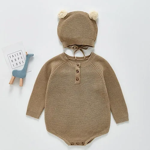 Baby&Toddler Girl Knitting Cotton Long Sleeve One piece Jumpsuit - BTGR8425