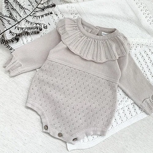 Baby&Toddler Girl Knitting Cotton Long Sleeve One piece Jumpsuit - BTGR8425