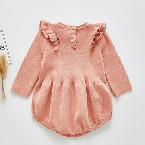 Baby&Toddler Girl Knitting Cotton Long Sleeve One piece Jumpsuit - BTGR8425