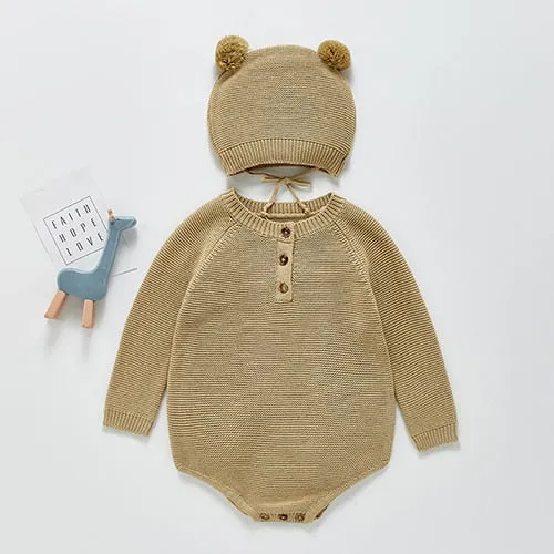 Baby&Toddler Girl Knitting Cotton Long Sleeve One piece Jumpsuit - BTGR8425