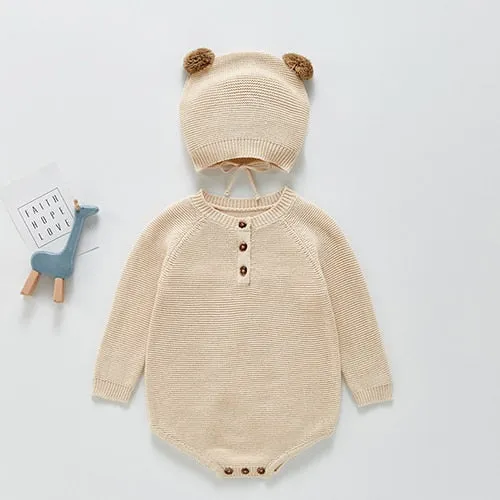 Baby&Toddler Girl Knitting Cotton Long Sleeve One piece Jumpsuit - BTGR8425