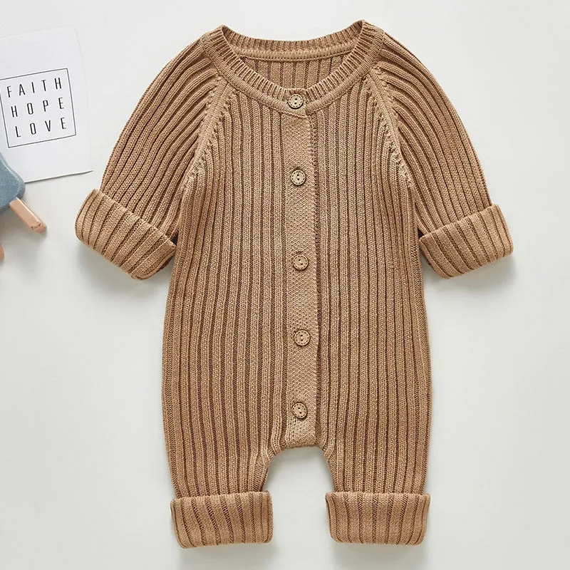 Baby&Toddler Girl Knitting Cotton Long Sleeve One piece Jumpsuit - BTGR8425