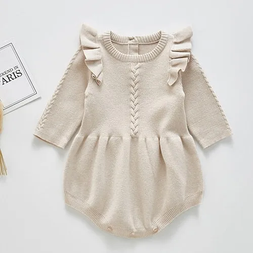 Baby&Toddler Girl Knitting Cotton Long Sleeve One piece Jumpsuit - BTGR8425