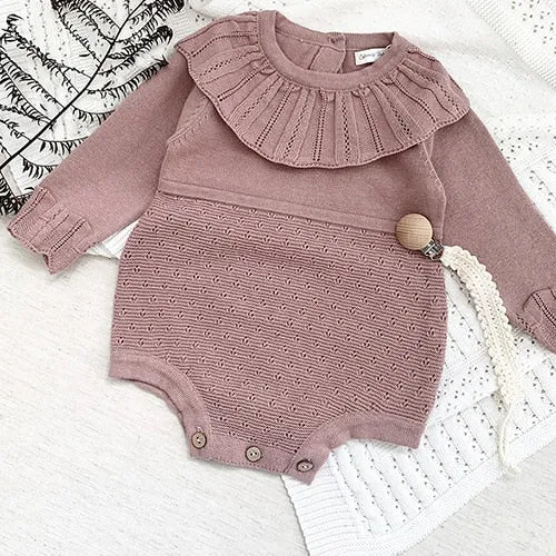 Baby&Toddler Girl Knitting Cotton Long Sleeve One piece Jumpsuit - BTGR8425