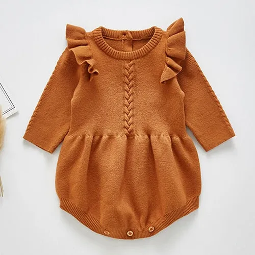 Baby&Toddler Girl Knitting Cotton Long Sleeve One piece Jumpsuit - BTGR8425
