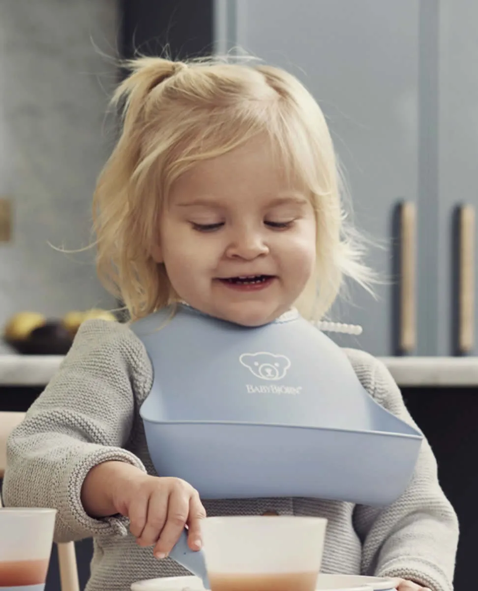 BabyBjorn Feeding Bib Set (Baby Bib   Small Baby Bib) - Powder Blue