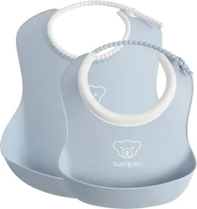 BabyBjorn Feeding Bib Set (Baby Bib   Small Baby Bib) - Powder Blue