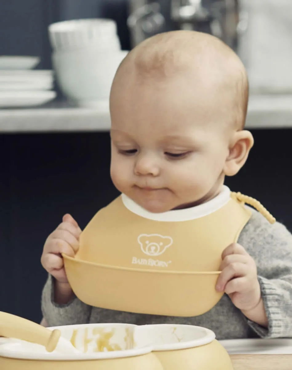 BabyBjorn Feeding Bib Set (Baby Bib   Small Baby Bib) - Powder Yellow