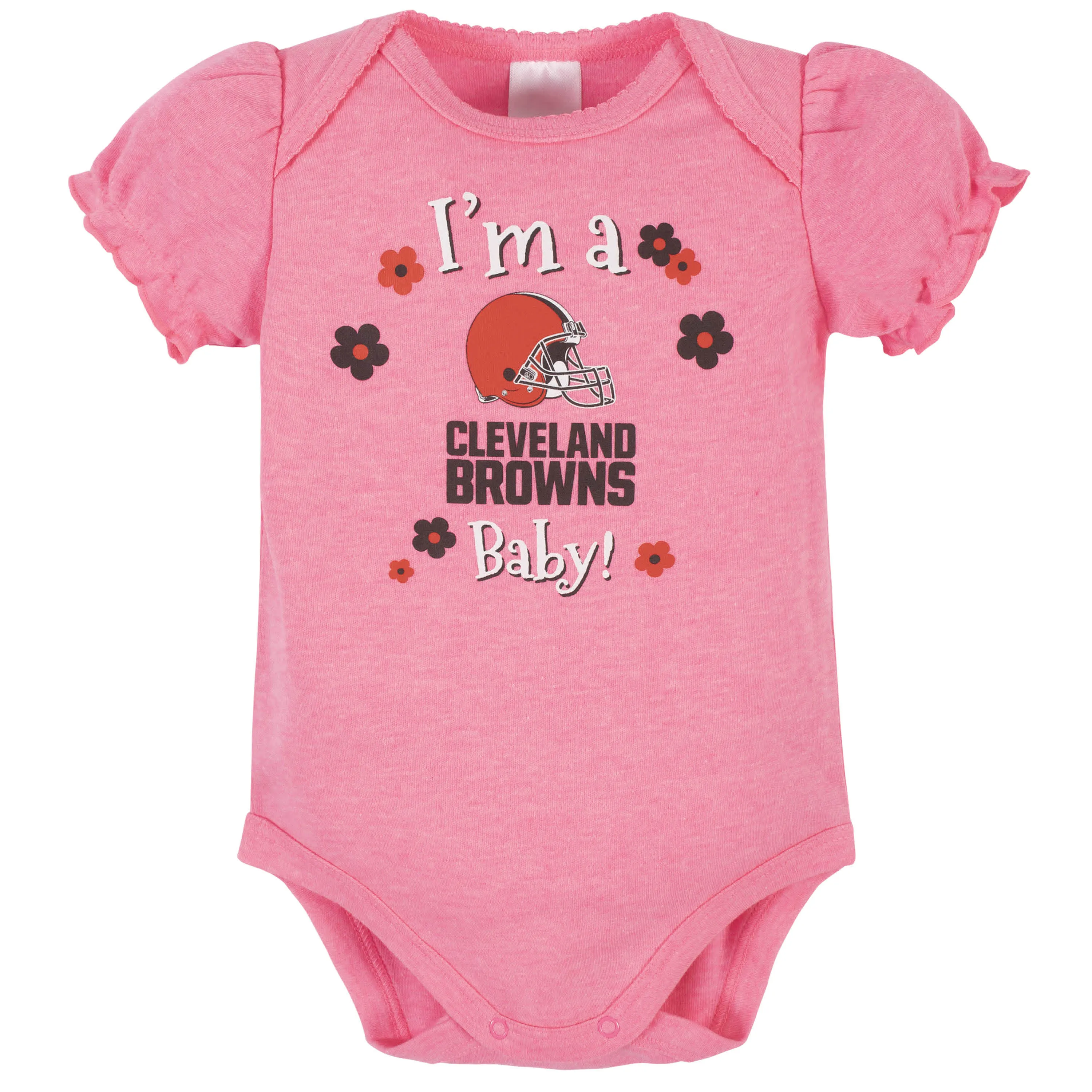 Browns Girls Shine 3-Pack Short Sleeve Bodysuits