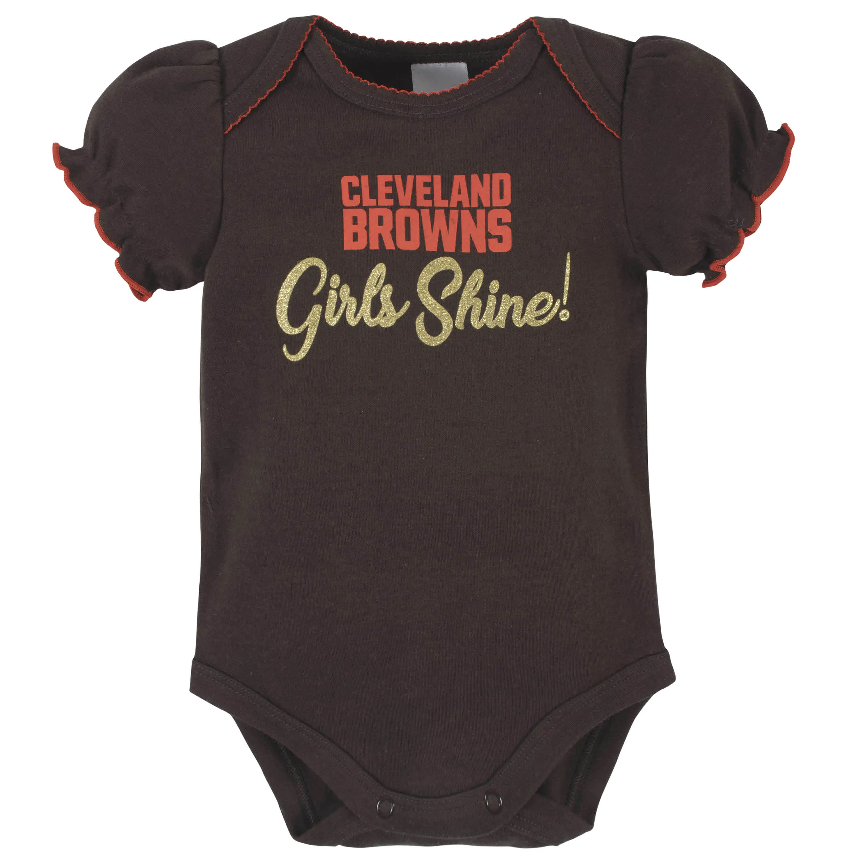 Browns Girls Shine 3-Pack Short Sleeve Bodysuits
