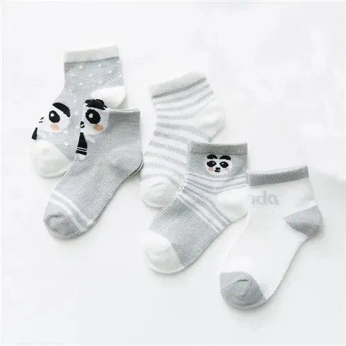 Cartoon Animal Design 5 Pairs/Lot 0-2Yrs Baby Socks