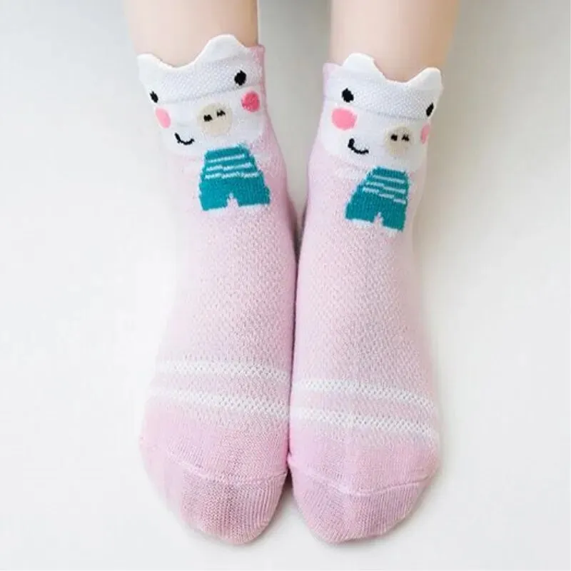 Cartoon Animal Design 5 Pairs/Lot 0-2Yrs Baby Socks