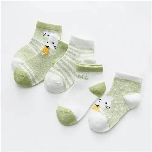 Cartoon Animal Design 5 Pairs/Lot 0-2Yrs Baby Socks