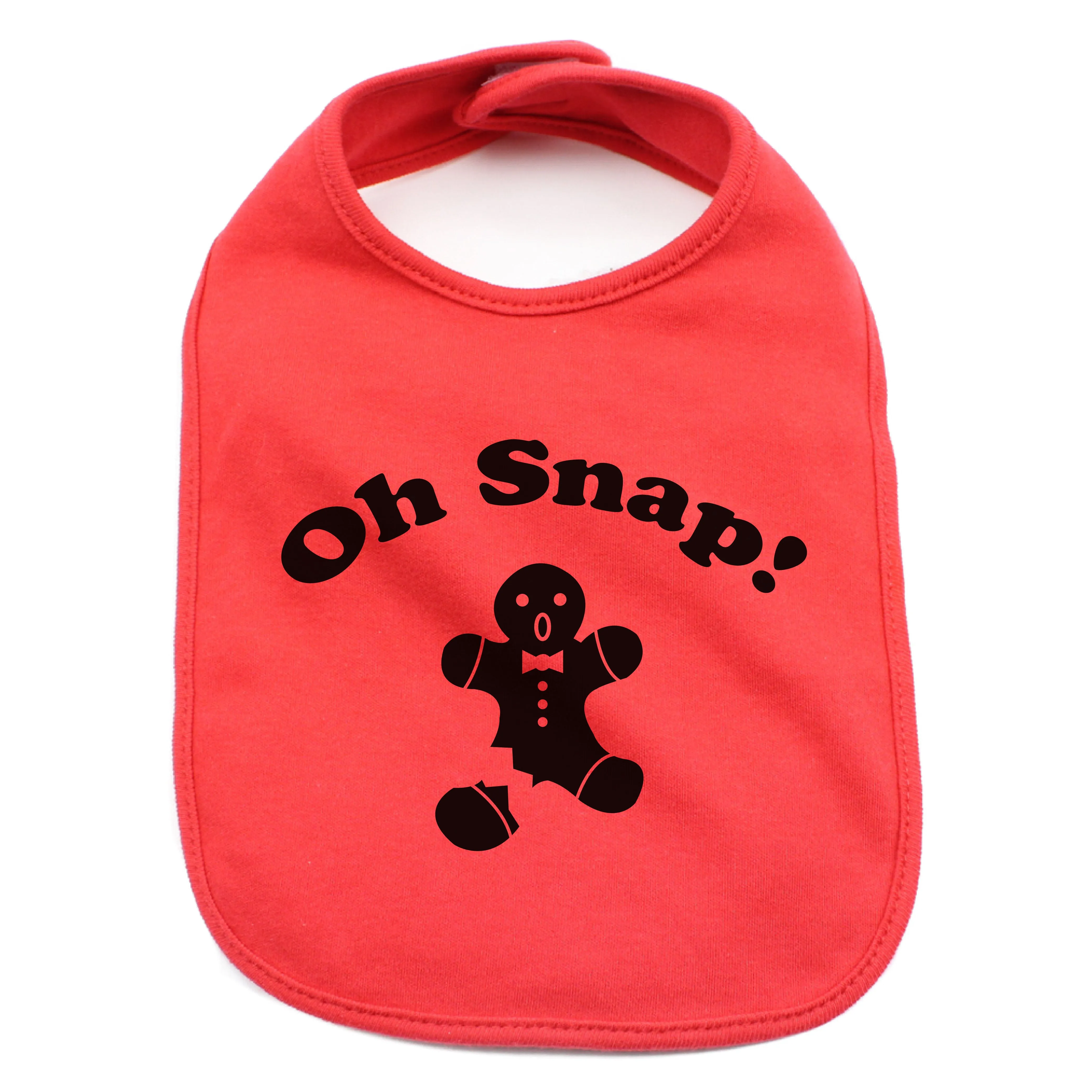 Christmas Oh Snap Gingerbread Man Infant Cotton Bib