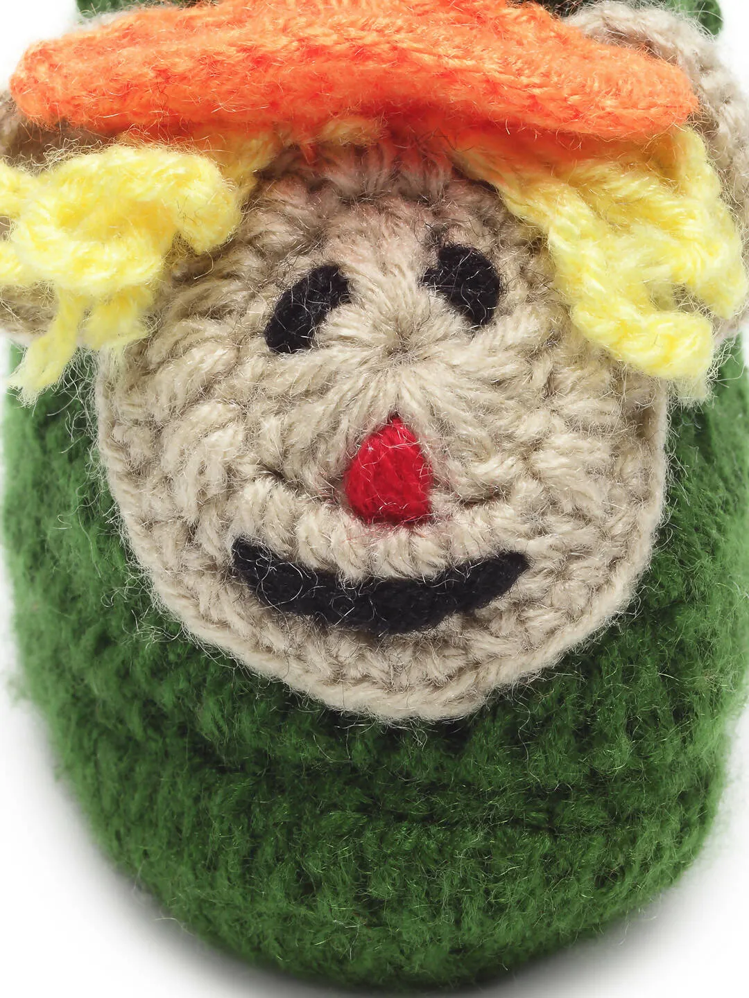 Chutput Kids Woollen Hand Knitted Human Face Booties - Green