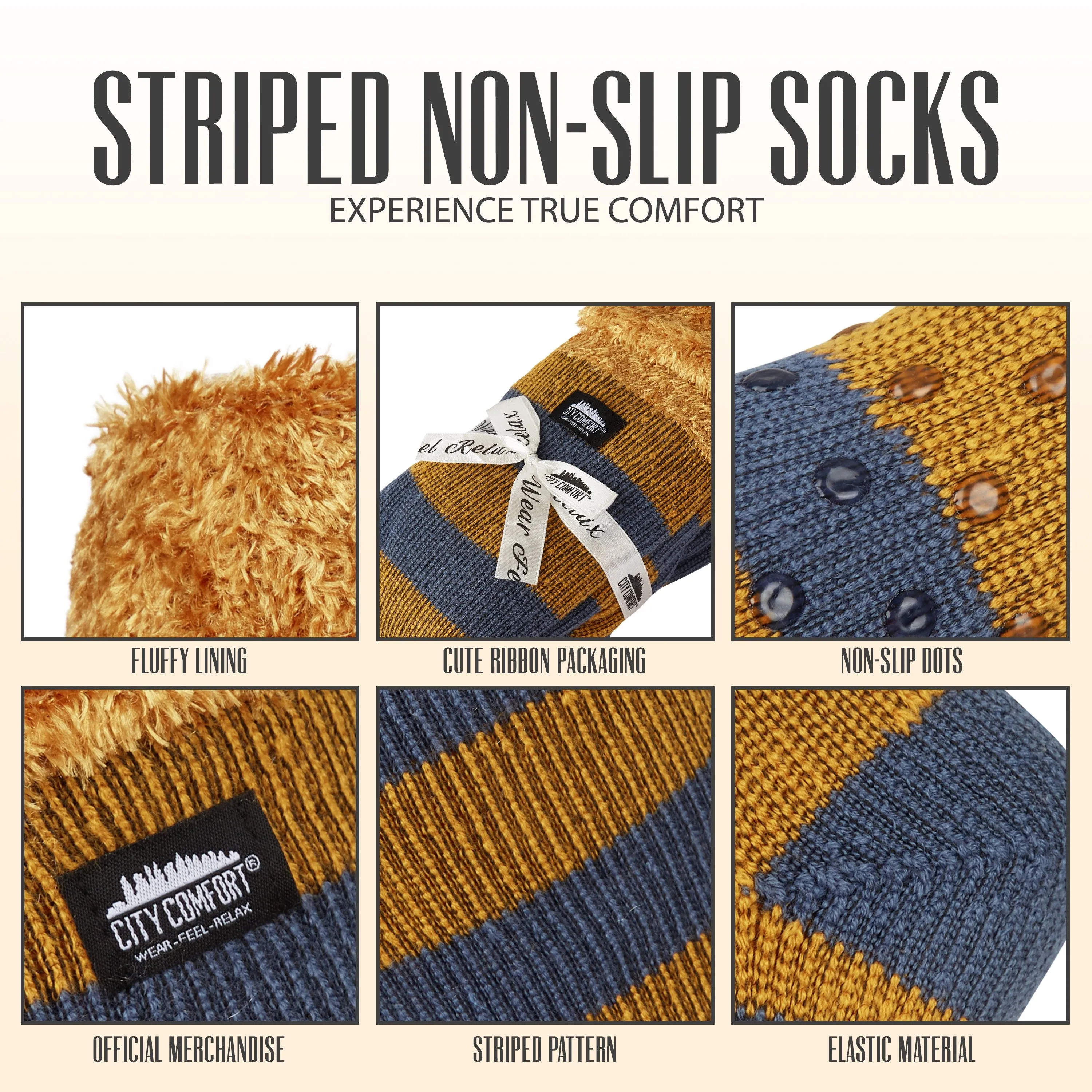 CityComfort Slipper Socks for Women, Knee High Socks Non Slip, Long Fluffy Socks