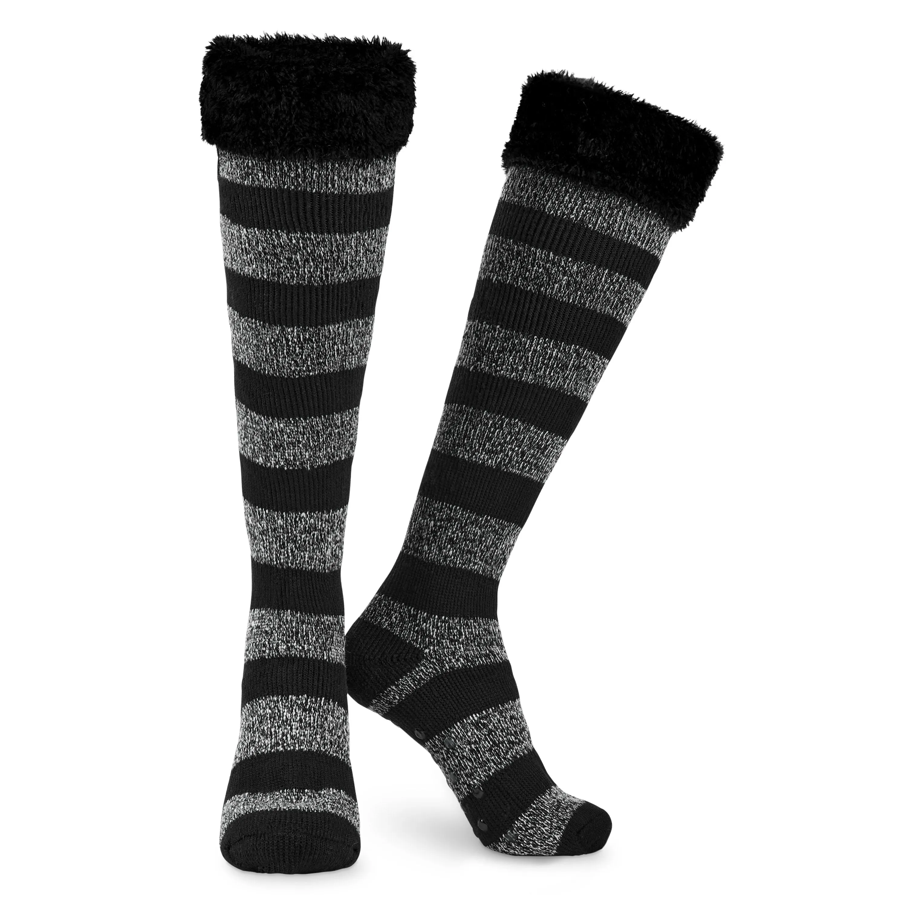 CityComfort Slipper Socks for Women, Knee High Socks Non Slip, Long Fluffy Socks