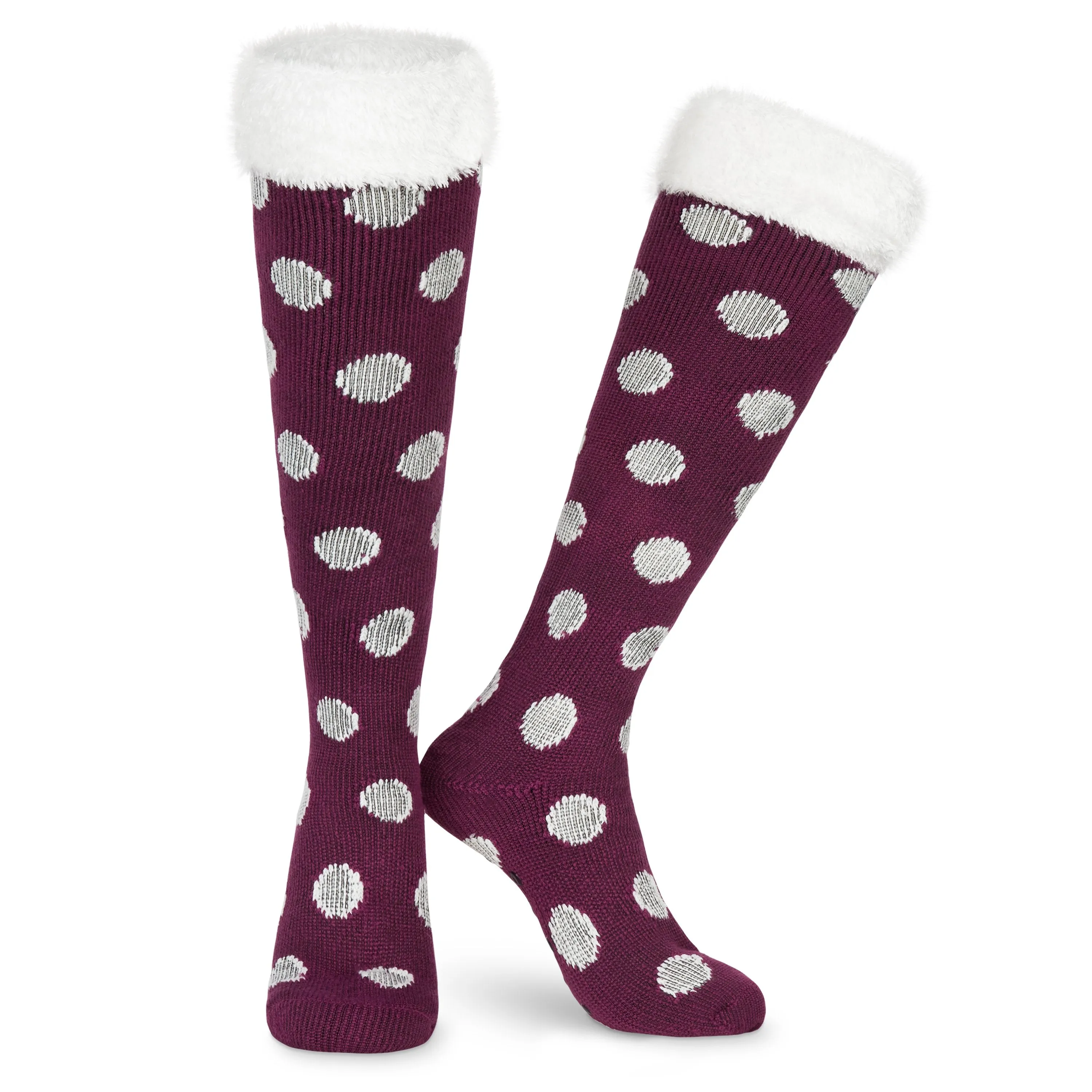 CityComfort Slipper Socks for Women, Knee High Socks Non Slip, Long Fluffy Socks