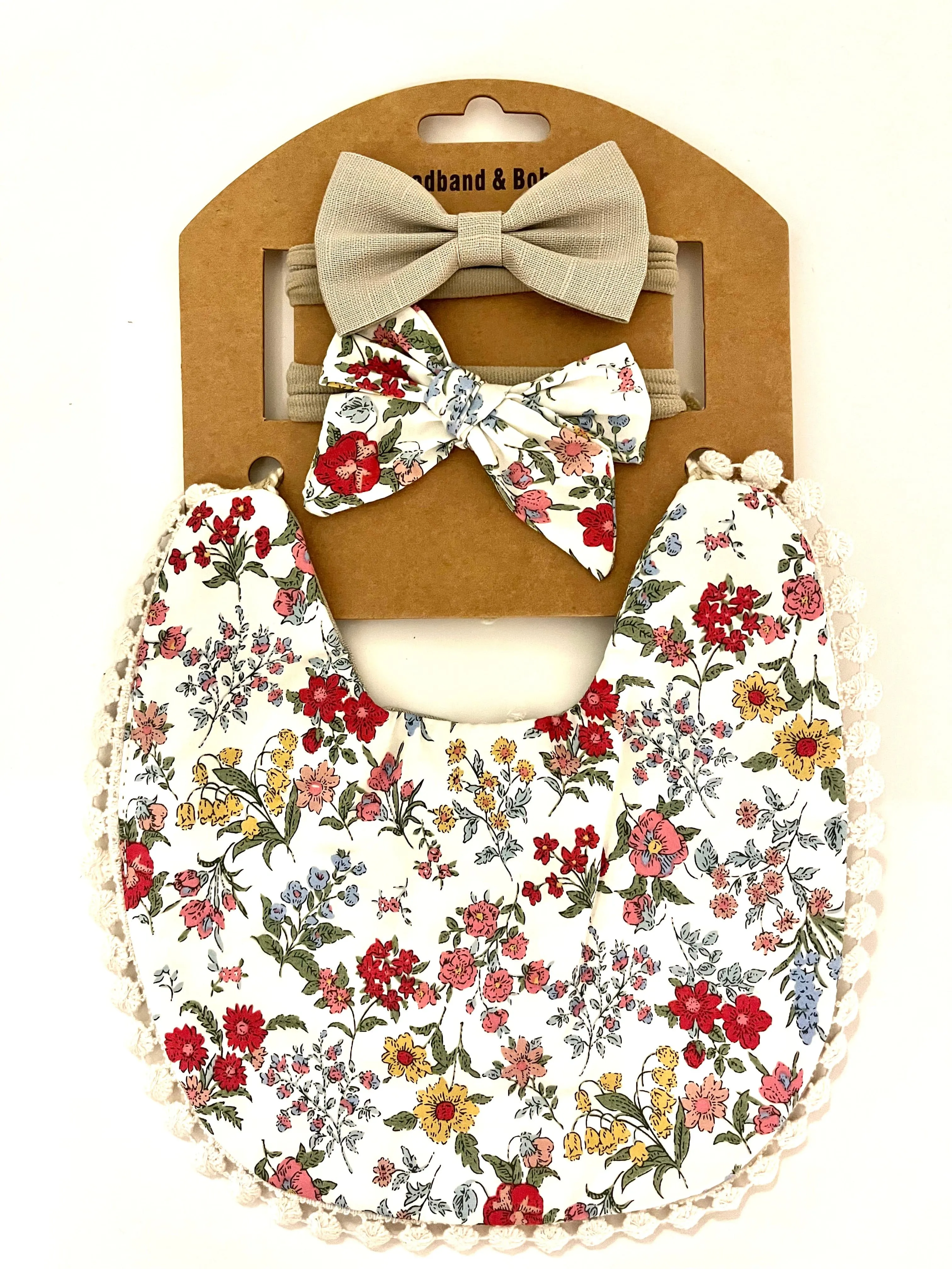 Cotton Double Sided Adjustable Bibs with bandana for baby girl