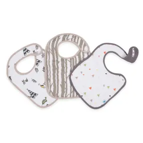 Cotton Muslin Classic Bib 3pk - Forest Friends