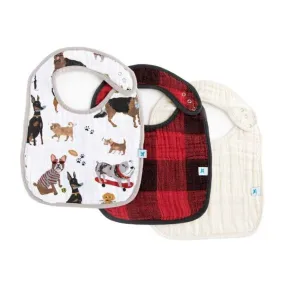 Cotton Muslin Classic Bib 3pk - Woof