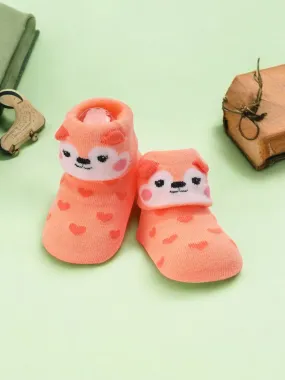 Elegant Baby Socks with Puppy Face and Heart Pattern – Fun and Soft Design