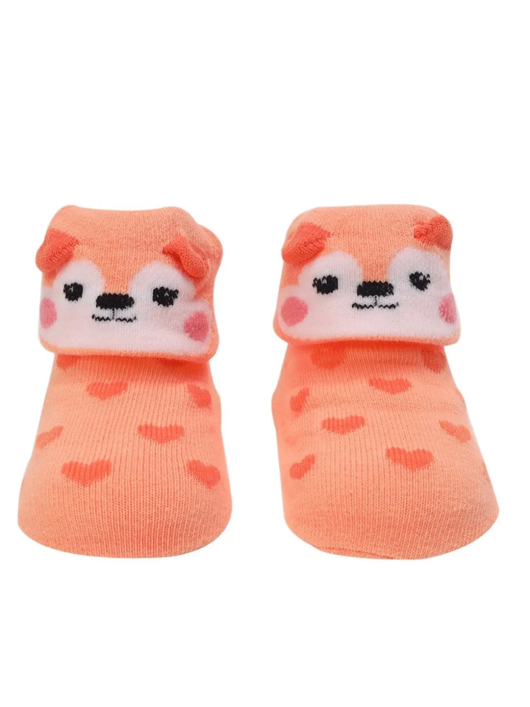 Elegant Baby Socks with Puppy Face and Heart Pattern – Fun and Soft Design