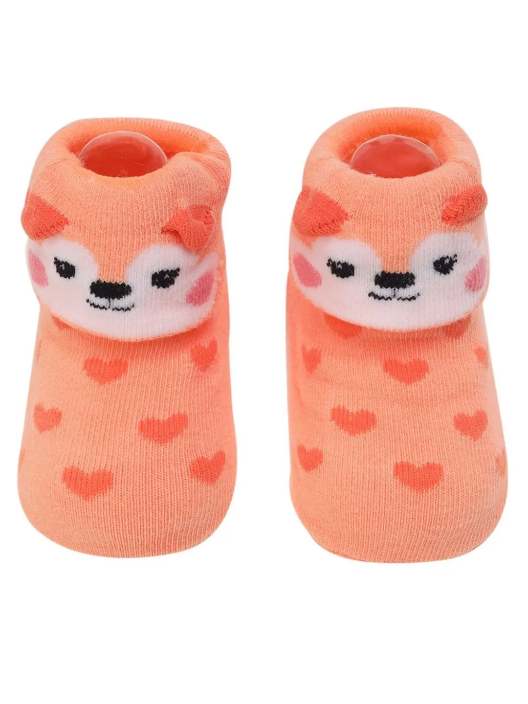Elegant Baby Socks with Puppy Face and Heart Pattern – Fun and Soft Design
