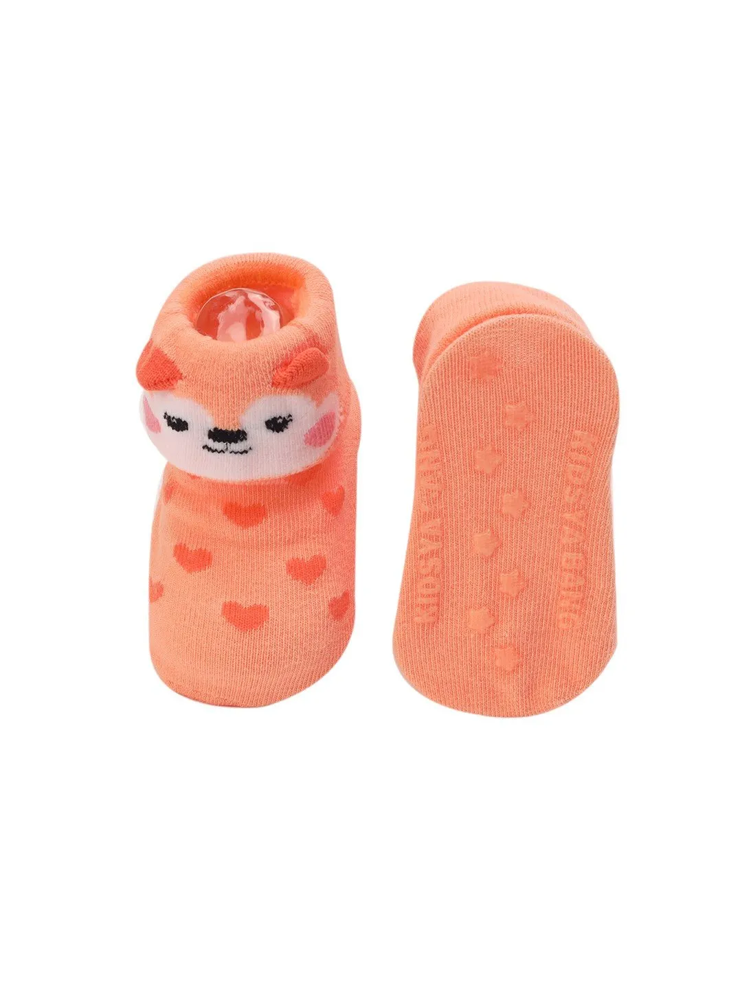 Elegant Baby Socks with Puppy Face and Heart Pattern – Fun and Soft Design
