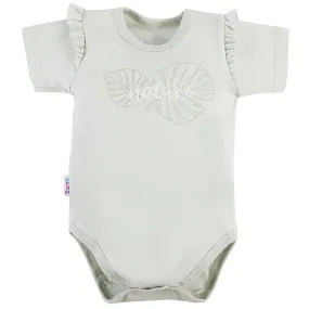 Ewa Klucze girls' bodysuit nature with frill green