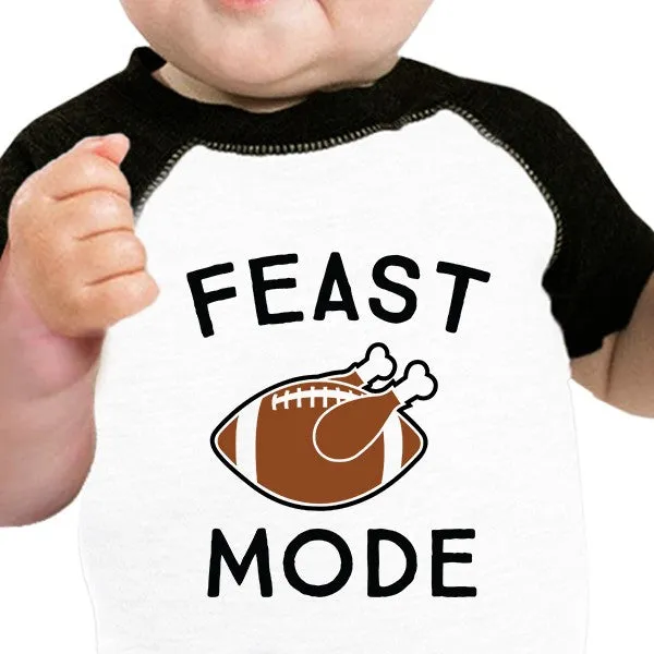 Feast Mode Baby Black And White Baseball Shirt