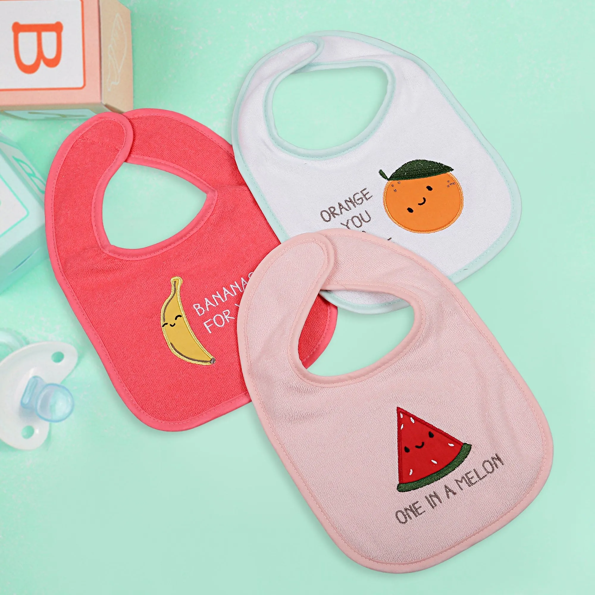 Feeding Bibs Pack Of 3 One In A Melon Multicolour