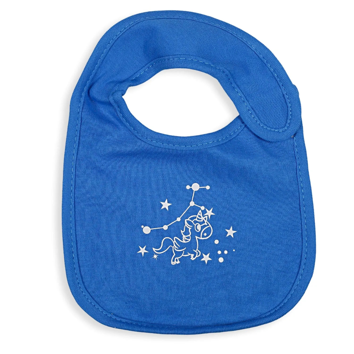 Feeding Bibs Pack Of 3 Unicorns And Constellations Blue And White