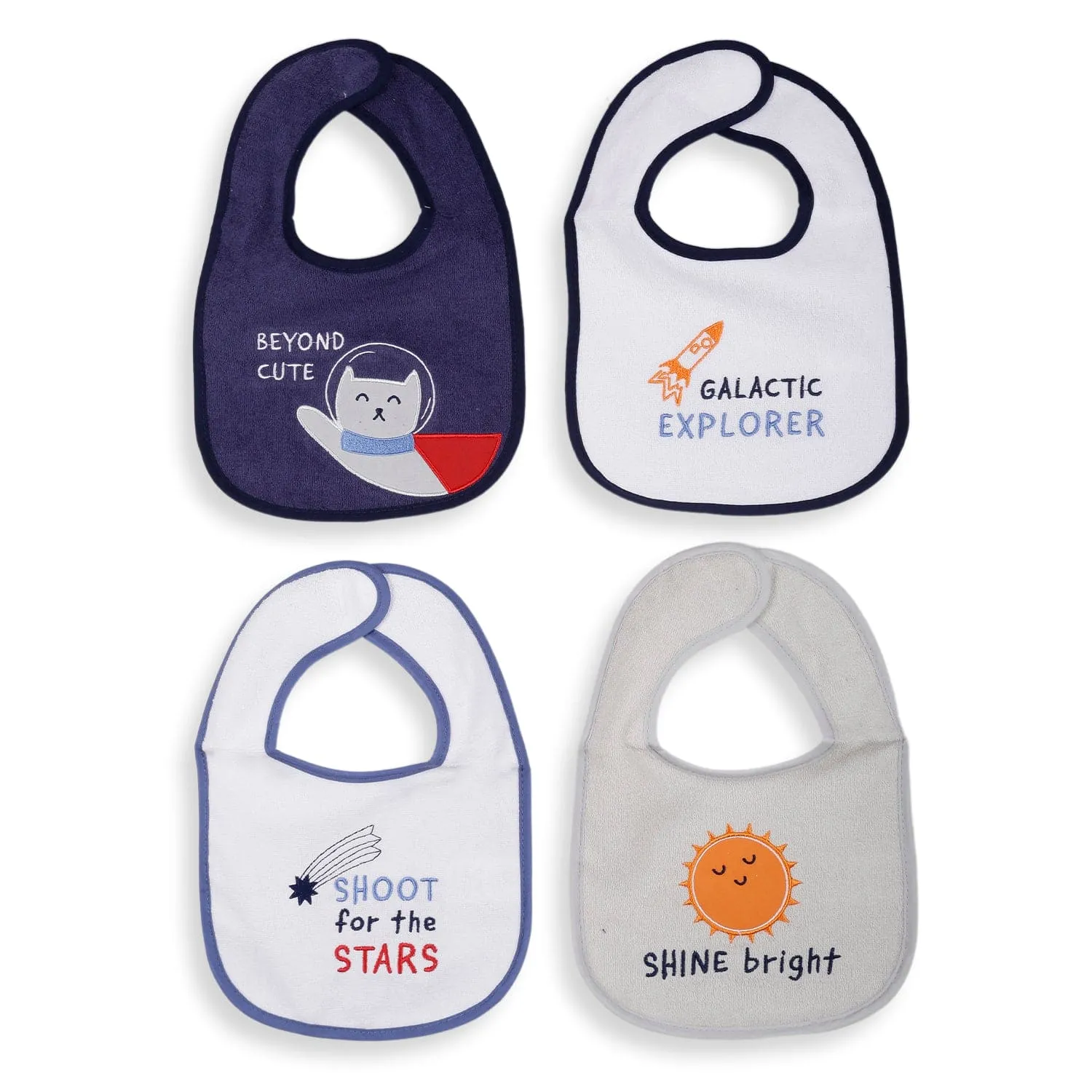 Feeding Bibs Pack Of 4 Shoot For The Stars Multicolour