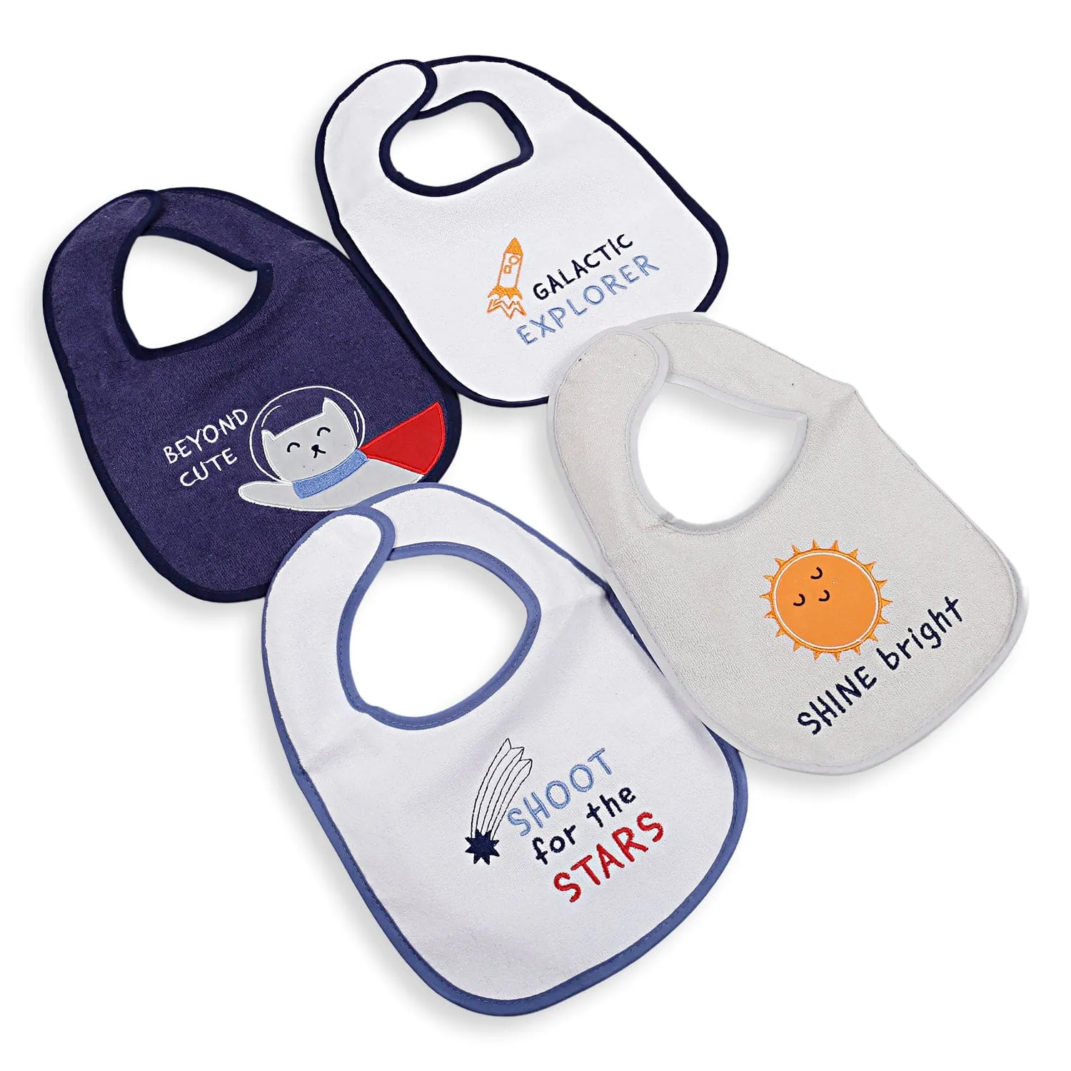 Feeding Bibs Pack Of 4 Shoot For The Stars Multicolour