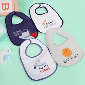 Feeding Bibs Pack Of 4 Shoot For The Stars Multicolour