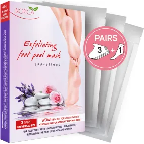 Foot Peel Mask for Baby Soft Feet (3 Pairs), Unisex Mask-Socks with an Extra Pair for Your Comfort, Foot Mask for Smooth and Silky Skin, Cracked Heels, Calluses and Dead Skin Тrеаtmеnt for Men/Women